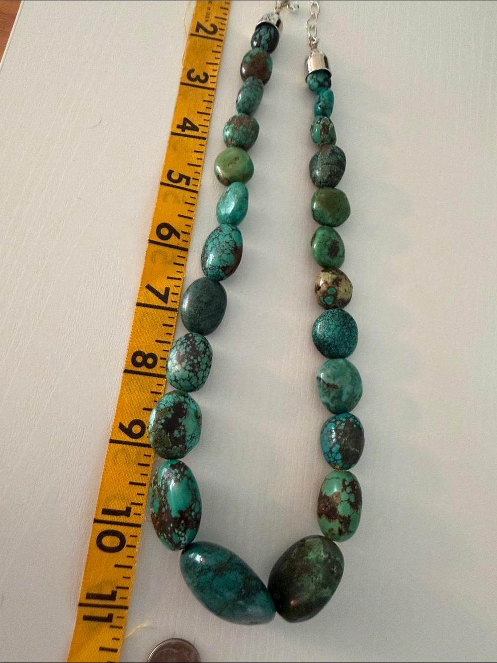Vintage Jay King Turquoise DTR 925 Green Matrix Beaded Necklace women’s jewelry - Picture 4 of 4